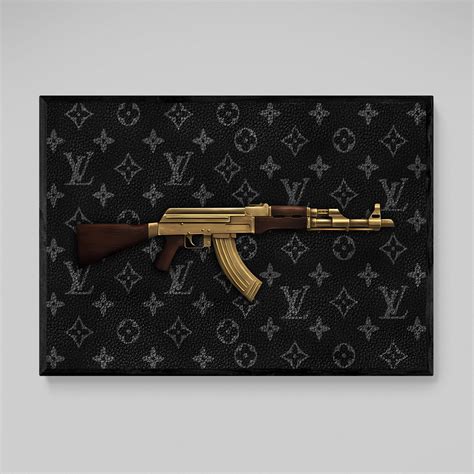 louis vuitton ak47|Louis Vuitton x Ak47 Black on Black 3D wall art .